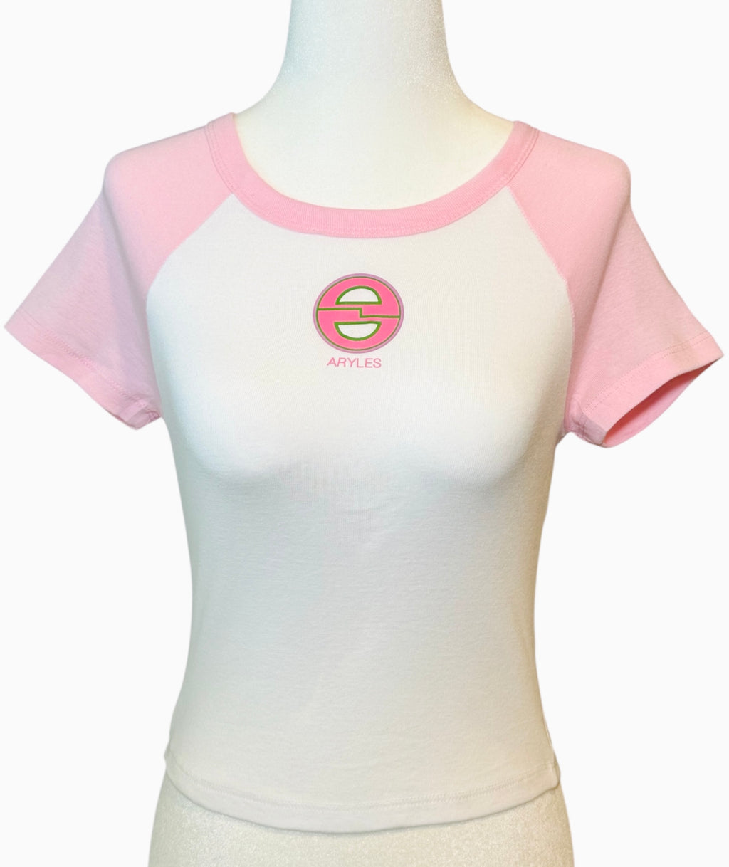 ARYLES BABY T-SHIRT White with Baby Pink