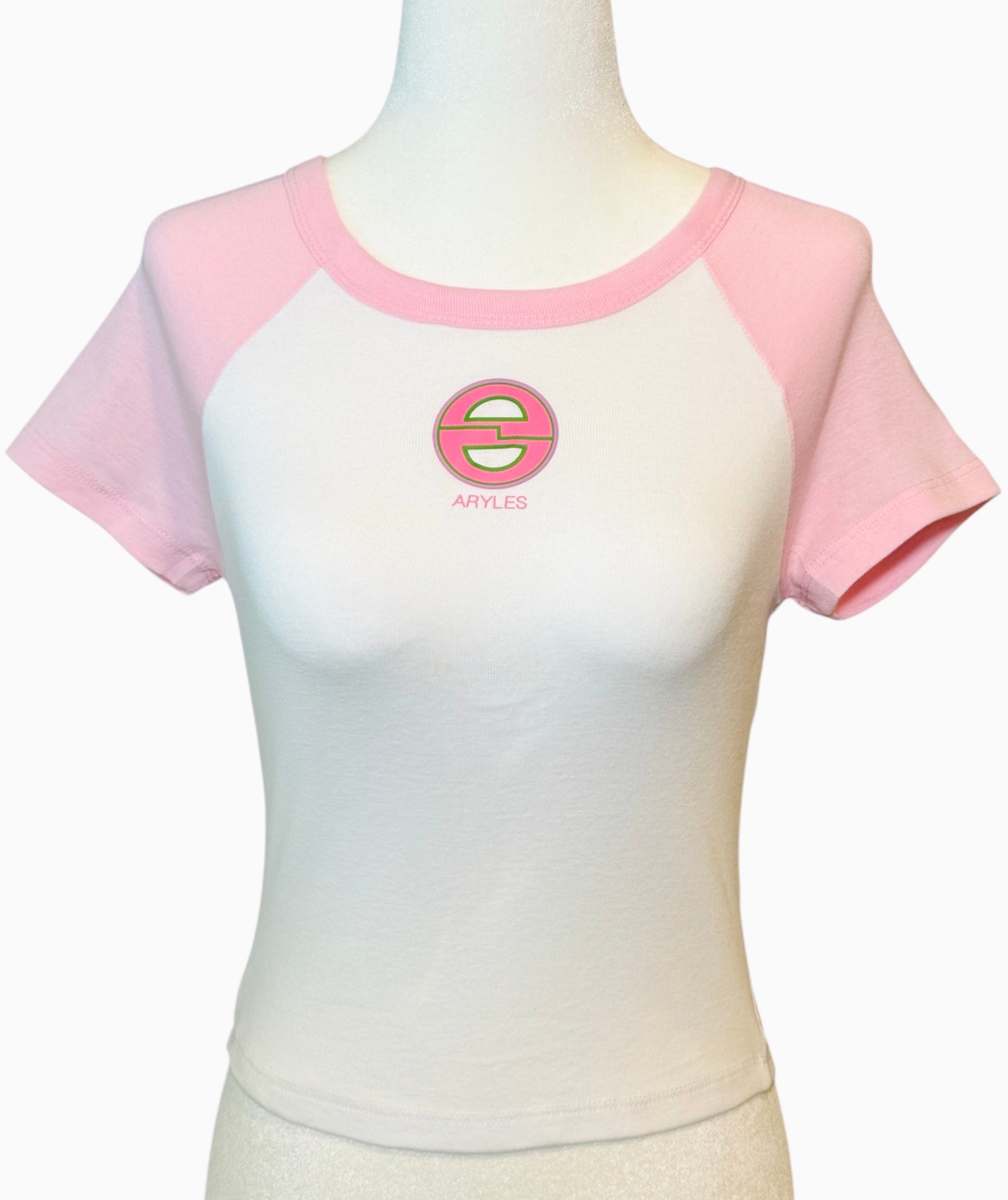 ARYLES BABY T-SHIRT White with Baby Pink