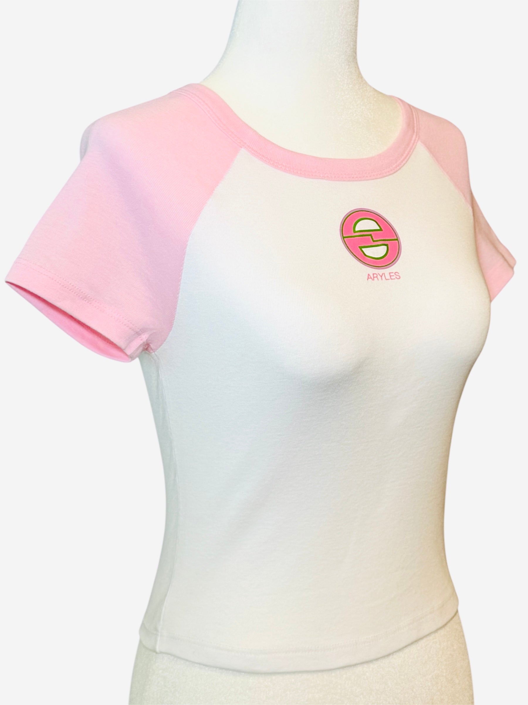 ARYLES BABY T-SHIRT White with Baby Pink