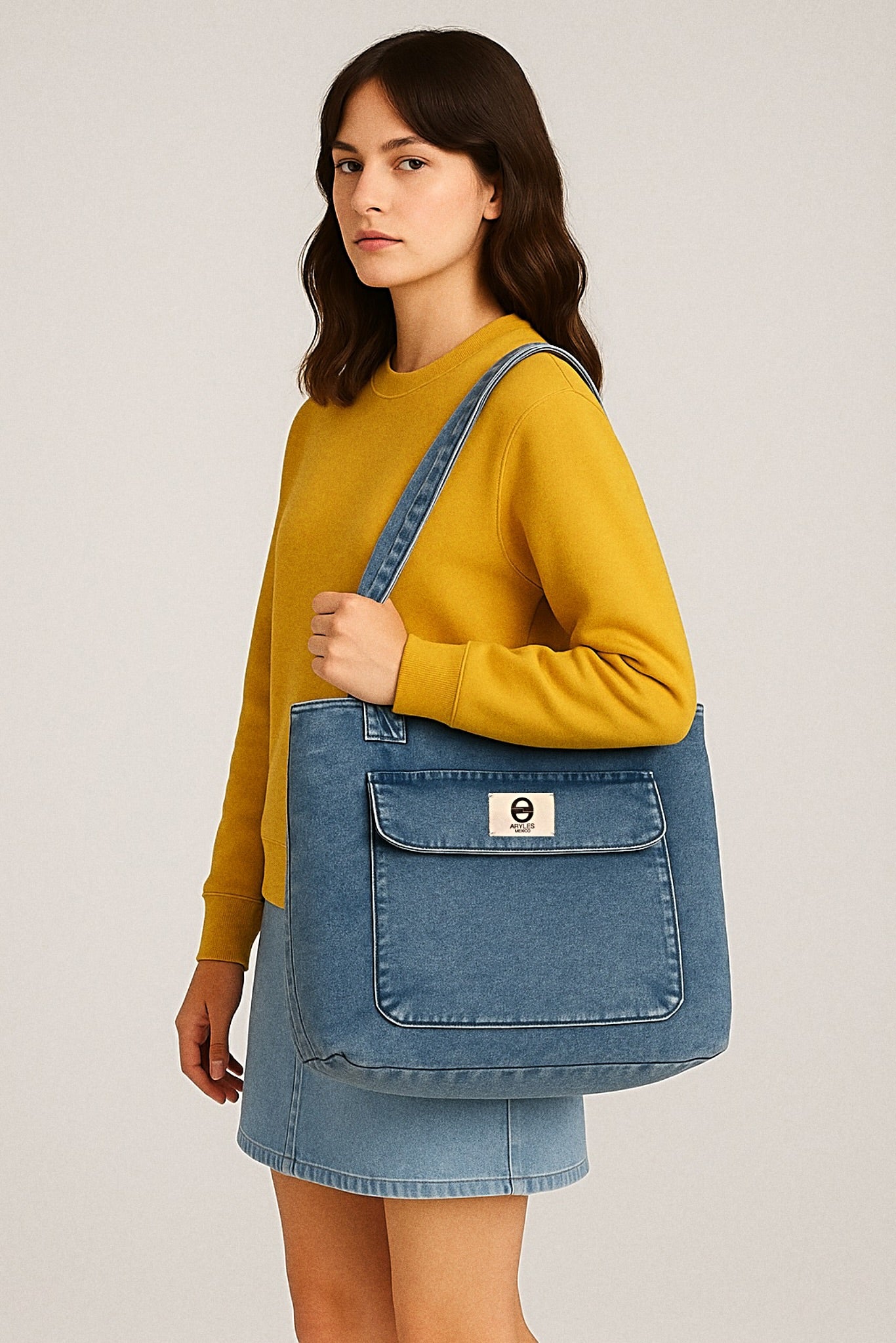 ARYLES DENIM TOTE BAG