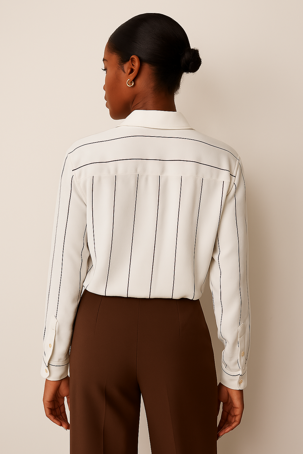 ARYLES CLASSIC OFF WHITE CASUAL LONG SLEEVE STRIPED SHIRT